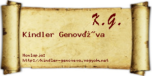Kindler Genovéva névjegykártya